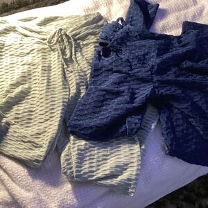 Lot! Hot Kiss / Bella Movement Textured Leggings in Blue and Mint